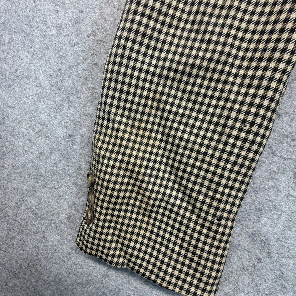 Vintage Banana Republic Blazer Safari Mens Large Houndstooth Elbow Patches USA